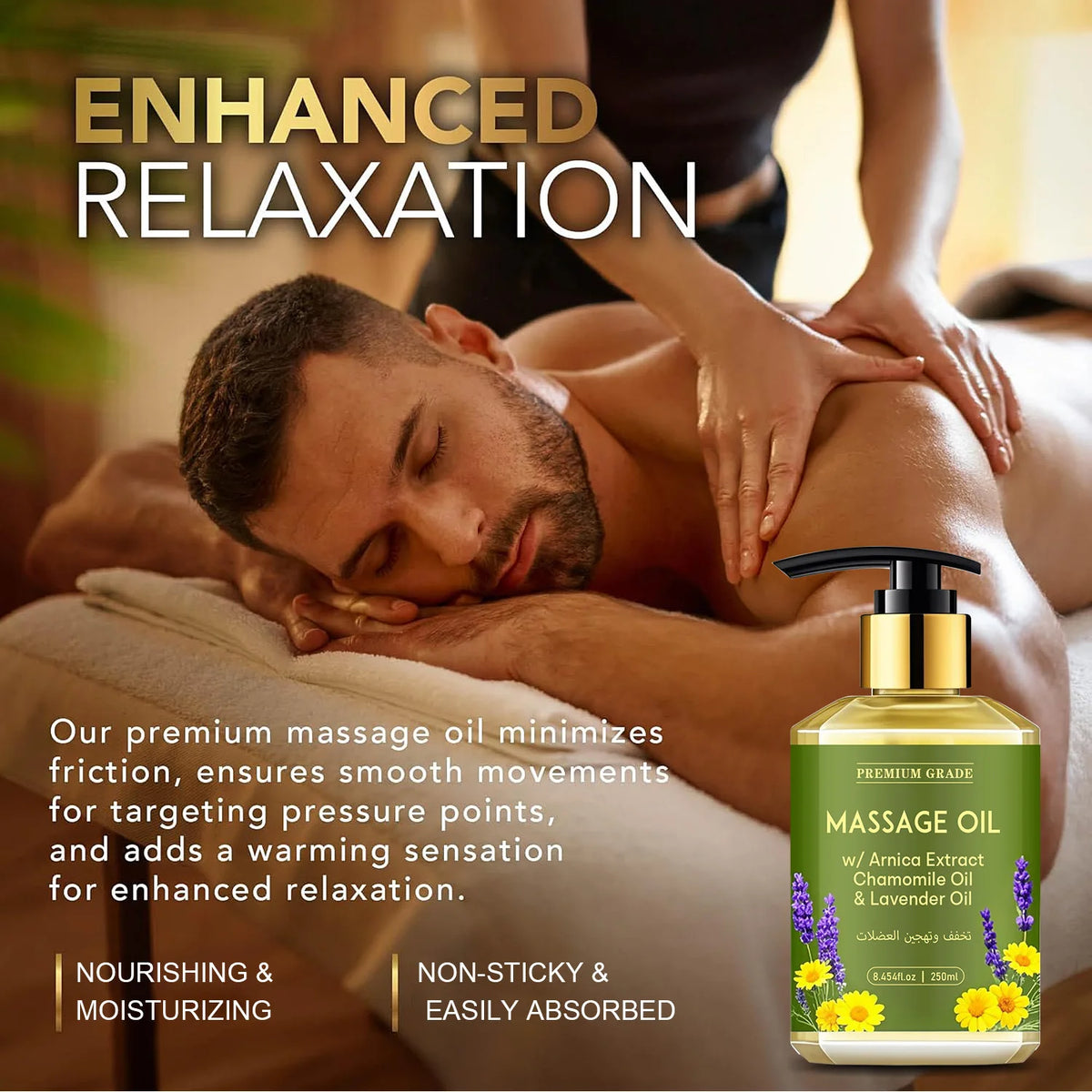 Huile de massage à la lavande et au tournesol - 250 ml